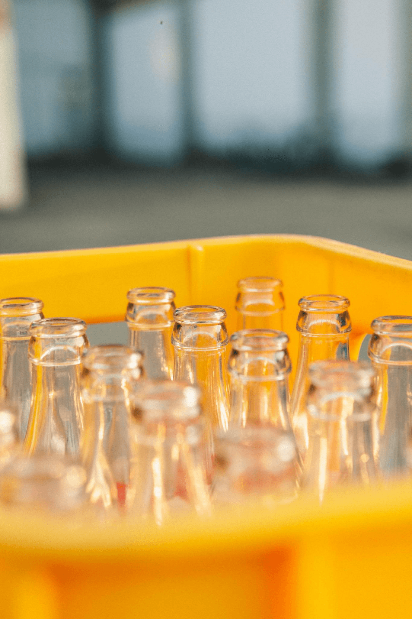 Une caisse contenant des bouteilles d'un circuit de consigne