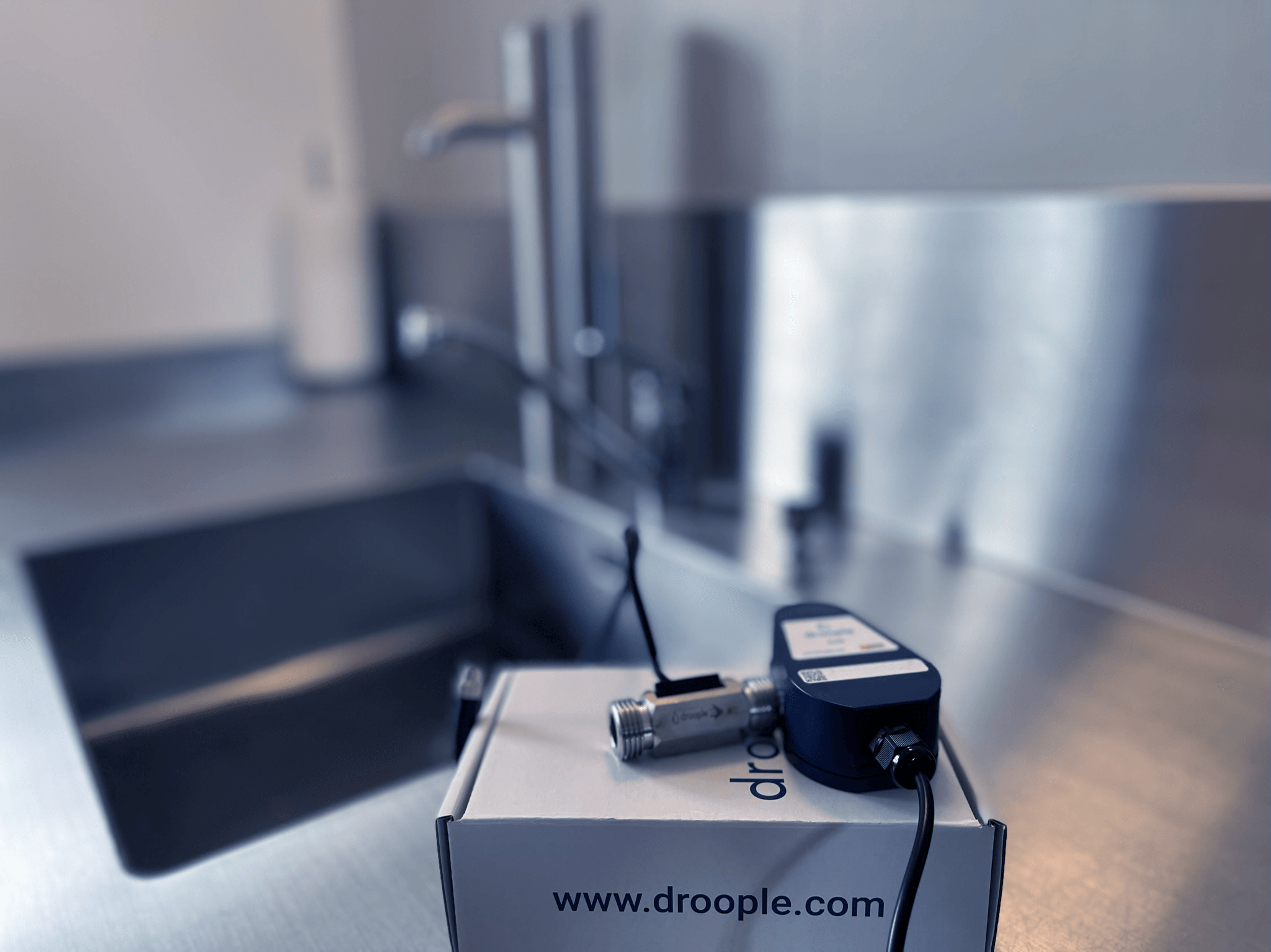 exemple d'installation Droople devant un robinet